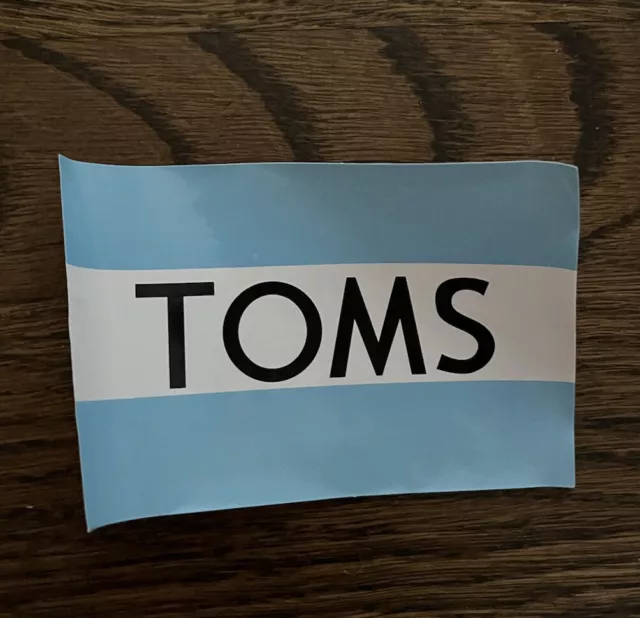 Toms Shoes Sticker Decal Official Flag Blue White Rectangle 4.5 inch