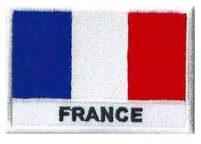 Écusson patche patch drapeau France Français 70 x 45 mm brodé à coudre