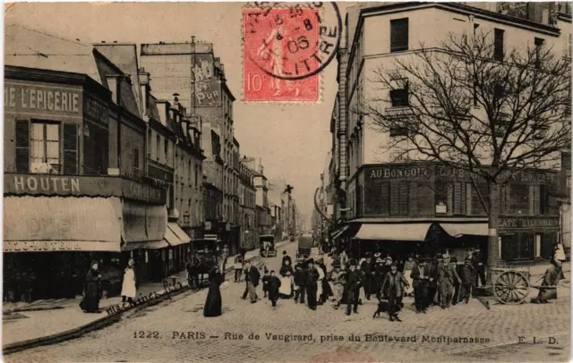 CPA PARIS (15e) Rue de Vaugirard. prise du Bd Montparnasse (536779)