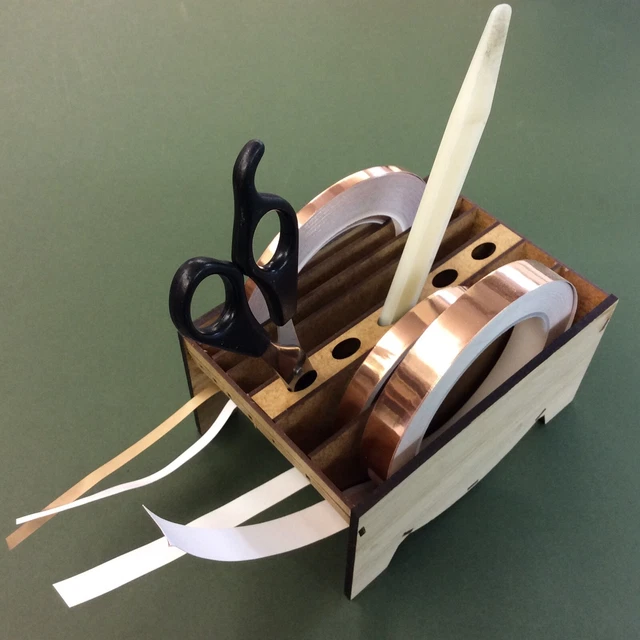 STAINED GLASS/TOOLS COPPER foil tape dispenser oak faced various sizes