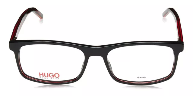 HUGO BOSS 1004 Eyeglasses Men 0OIT Black Redgd Rectangle 54mm New 100% ...
