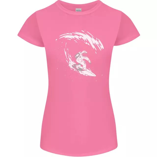 T-shirt Surfing Spaceman Astornaut Surfer Surf da donna Petite Cut 3