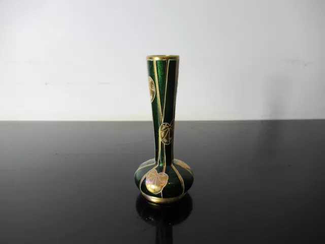 Petit vase en verre émaillé Montjoye Legras Art Nouveau