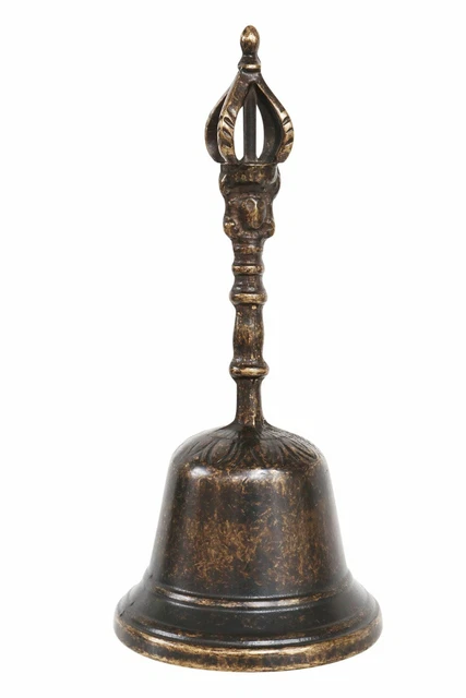 Campana de tabla 20cm latón corona estilo antiguo (c)