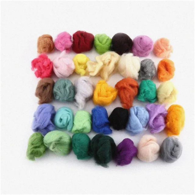 Soft Merino Wool Roving: 36 Vibrant Colors for Felting, Yarn Crafts, and DIY Han