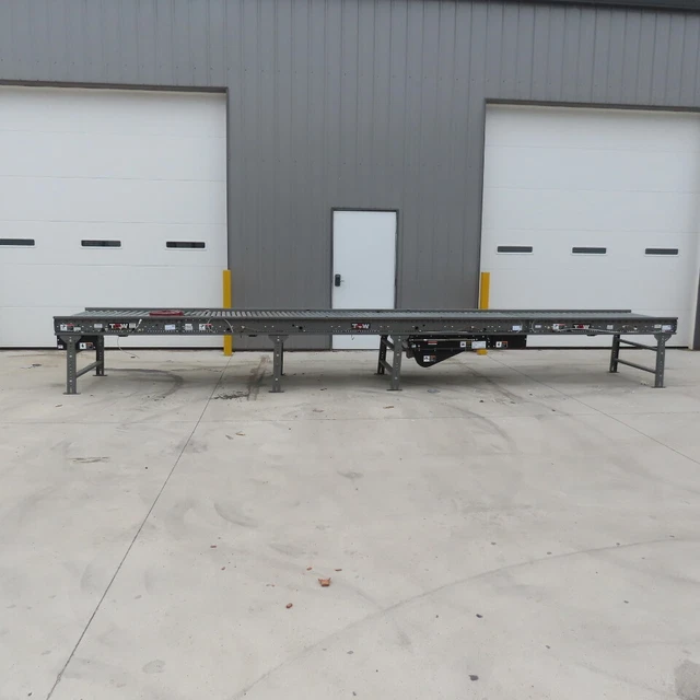 TGW 52 FPM Power Roller Accumulation Conveyor 34" x 258" Belt Driven