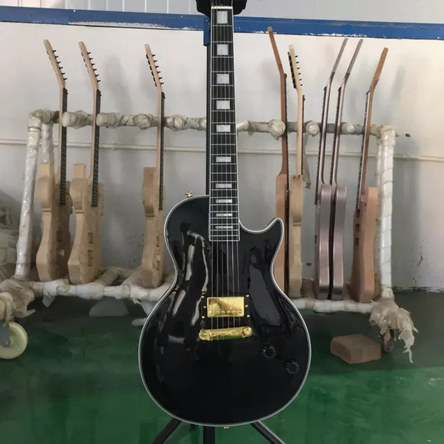 Black Body LP Electric Guitar Mahogany Body&Neck Black Fretboard 6 Strings