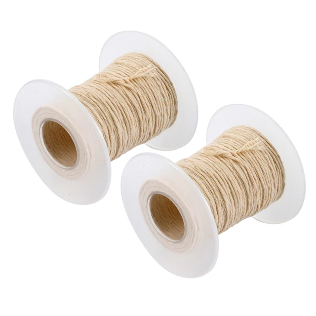 2 Rolls Dochts hilo de algodón mechas trenzadas sin humo bobinas para hágalo usted mismo