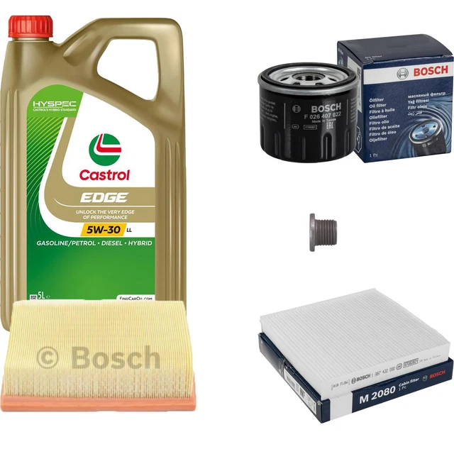 BOSCH CONTROLLO SET 5 L castrol edge 5W-30 Ll per Renault EUR 131,49 ...