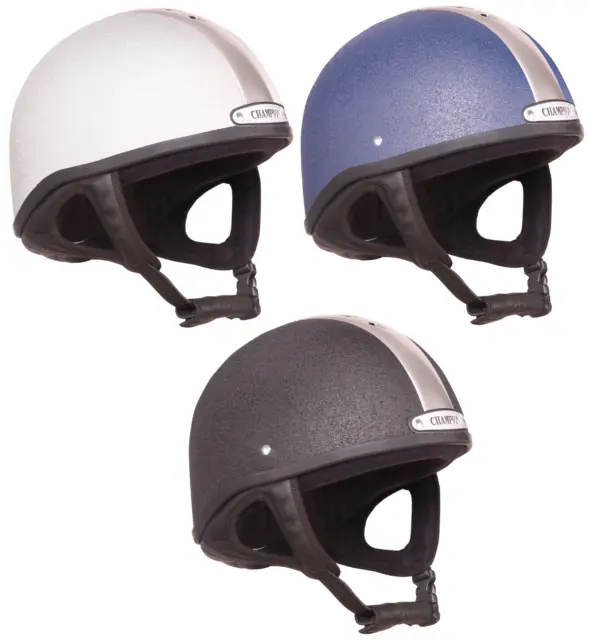 Champion Ventair Deluxe Jockey Skull Hat Safe XC Helmet PAS015 Black/Navy/Silver