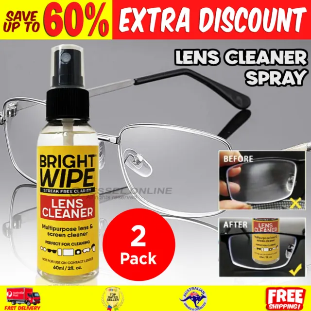 60ml Anti-Fog Spray Solution Eyeglass Lens Cleaner Defogger For Glasses 2x60ml