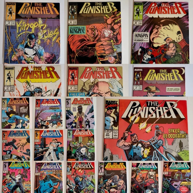 The Punisher comic Lot 14-34 - 19 issues- Marvel 1989