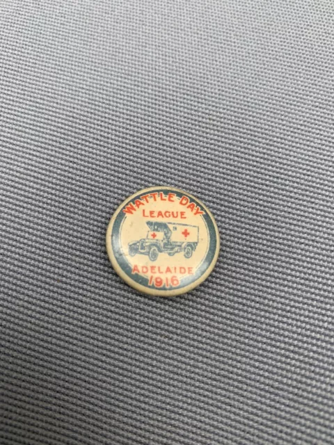 WWI Australian Badge Wattle Day League Adelaide 1916 Pin Back Badge