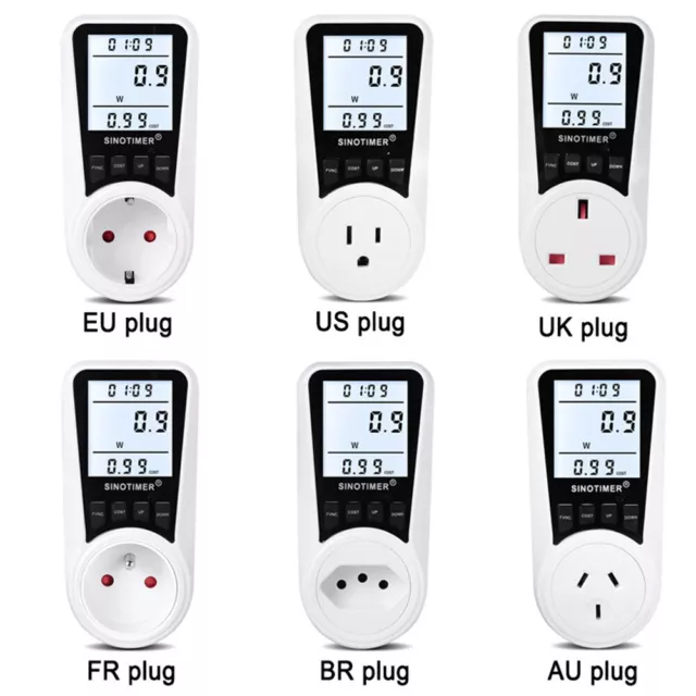 Socket Wattage Monitor Electricity Kwh Energy Meter Measuring Outlet Power 2