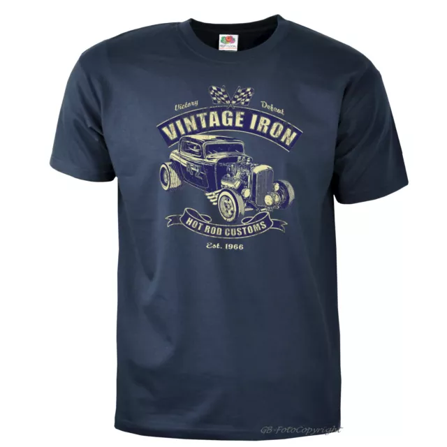 Auto T-Shirt Hot Rod american Vintage Rockabilly Biker Kustom Tuning *1288 navy