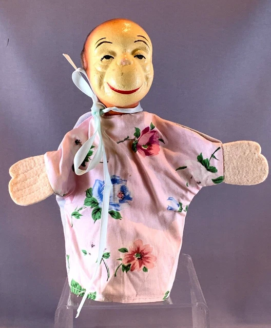 VINTAGE 1930S COMPOSITION Head Monkey Hand Puppet Toy, Japan 39.95