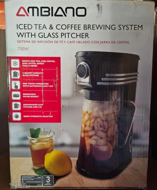 Ambiano Iced Tea & Coffee Brewing System With Glass Pitcher