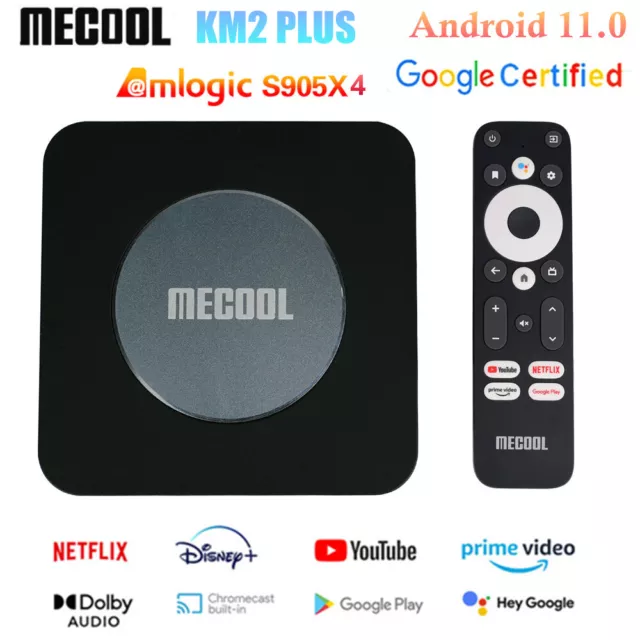 MECOOL KM2 Plus Android 11 TV Box 2G 16G S905X4-B Wifi BT5.0 Netflix 4K HDR Box