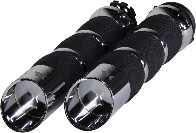 Khrome Werks Edge Air Cushion Cable Hand Grips for 1980-22 Harley Softail Dyna