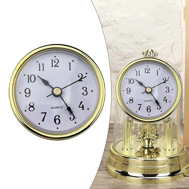 PATIKIL 80mm Inserto per Orologio al Quarzo, Orologio Miniatura con Movimento al Quarzo Rotondo Mini Orologio Numeri Romani Adatto 75mm/3 Dia Foro per Sostituzione, Tono Oro, Stile 18