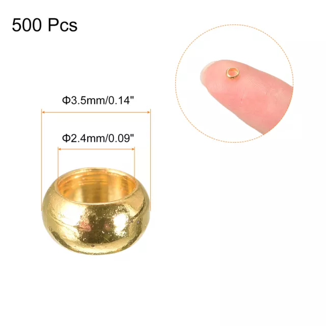 500 ud. Perlas redondas Crimp, espaciador de extremo Crimp de 3,5 mm tapón, multicolor 2