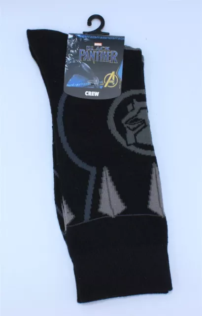 Bioworld Socks - Unisex Crew - Marvel - Black Panther - Size 9-11