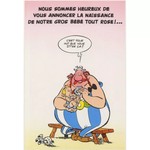 Carte de vœux XL Astérix et Obélix: naissance de notre gros bébé (22x33cm)