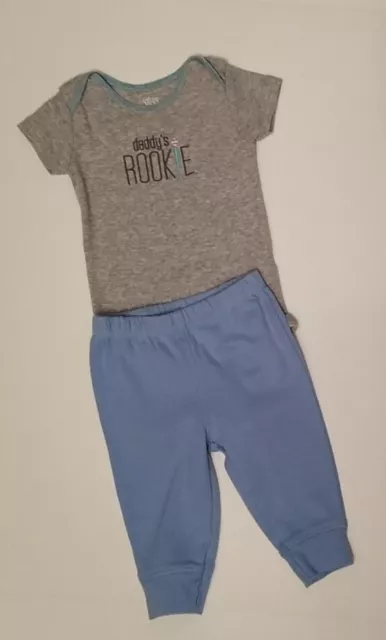 Carter's Baby Boy 2-Pc "Daddy's Rookie" Bodysuit & Bottoms/Pants Size 3 months
