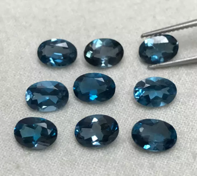 London Blue Topaz Oval Cut, Faceted Loose Unmounted Gemstone