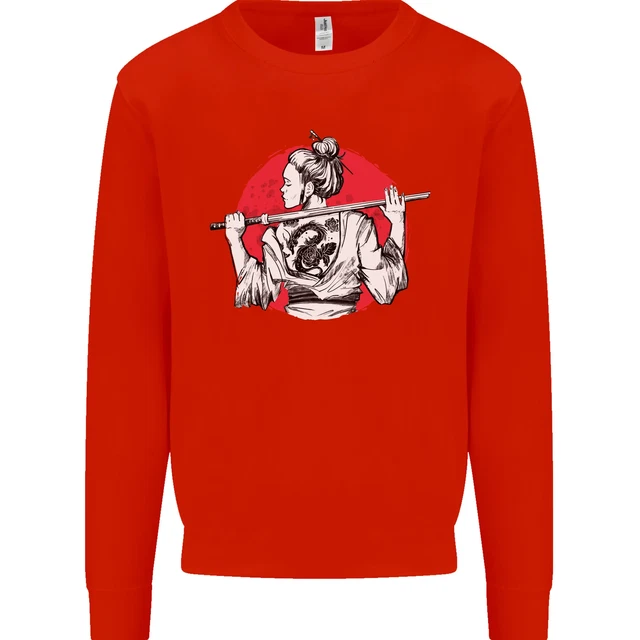 Felpa Maglione Maglione Samurai Tattoo Ragazza MMA Kenjutsu Kendo Iaido Ragazza 8