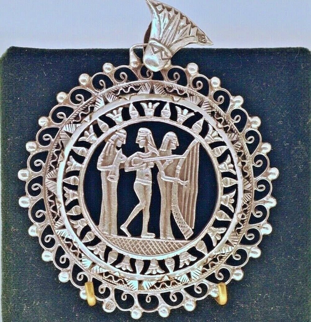 Pendentif Vintage Œil D'Horus En Argent 800 - Collier égyptien, Poinçonné, Occasion