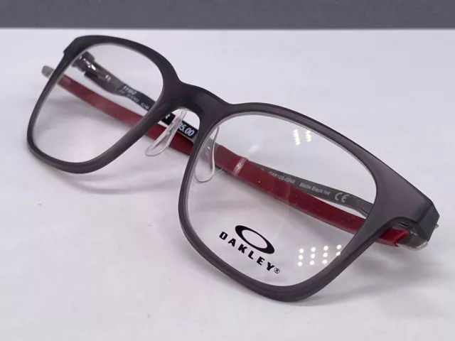 Oakley Eyeglasses Frames men woman Grey Red Large Rectangular Square Steel Liner