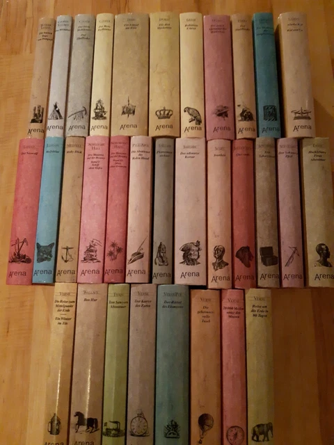 Arena Bibliothek der Abenteuer 32 Bände gebunden Sammlung Konvolut gebunden rar