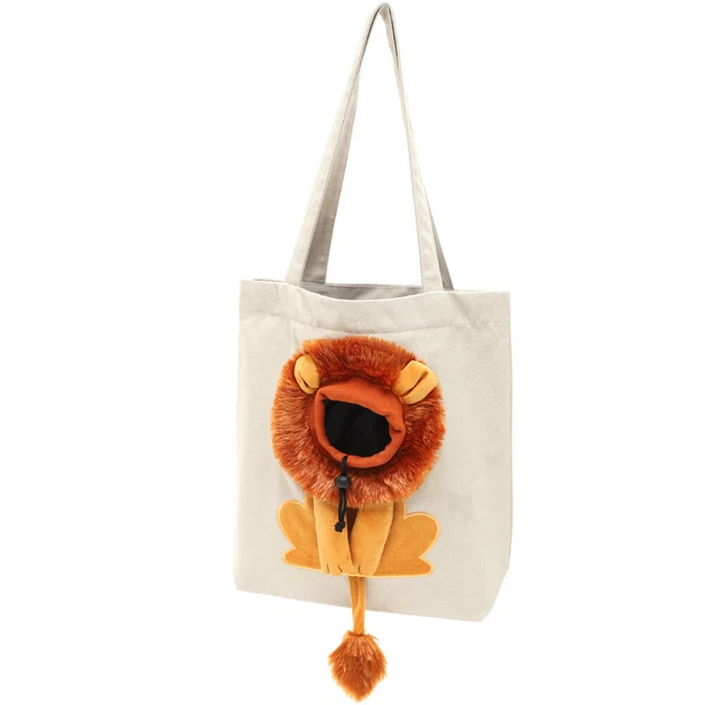 Borsa a tracolla portatore gatto tote a tracolla a forma di leone animale domestico da viaggio piccolo