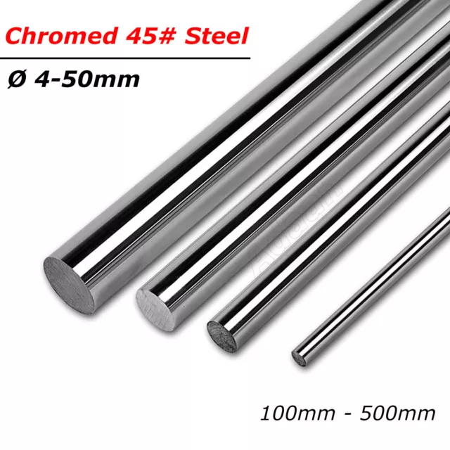 Ø4-50mm Chromed 45# Steel Round Bar Rod Rail Linear Motion Shaft 100-500mm Long
