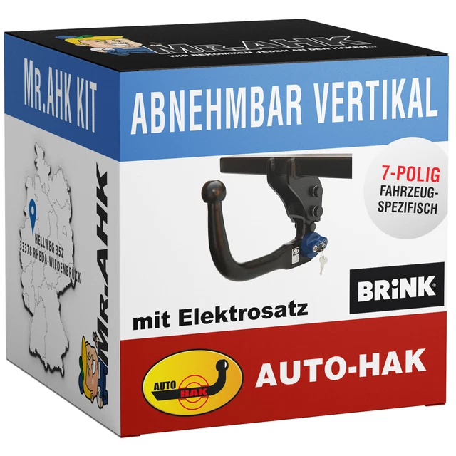 Gancio di traino AutoHak verde. rimovibile per BMW Serie 1 11-14 + 7 poli specifico