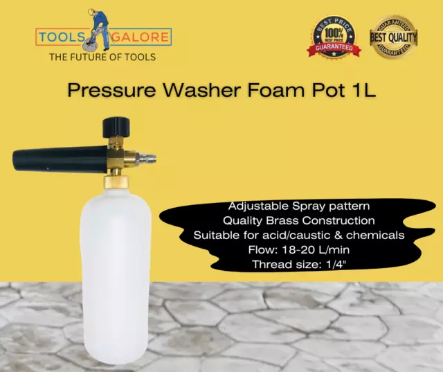 1L Car Pressure Washer Snow Foam Lance Quick Connect Wash Bottle Toolsgalore