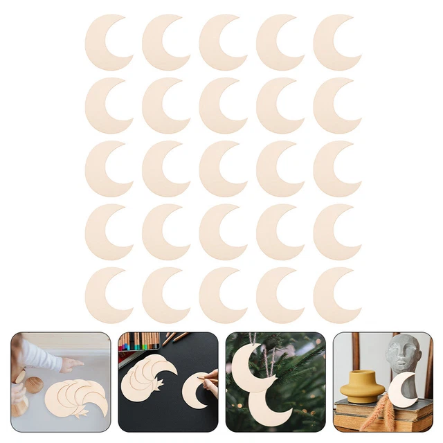 50 un. rodajas de madera natural rodajas de madera en blanco hágalo usted mismo astillas de madera etiqueta de decoración leñosa