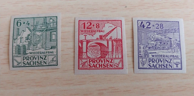 Briefmarken SBZ Provinz Sachsen postfrisch 87-88-89