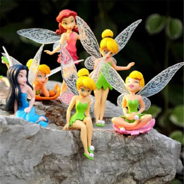 6 Pcs Flower Pixie Fairy Miniature Figurine Garden Ornament Yard Decor Gift