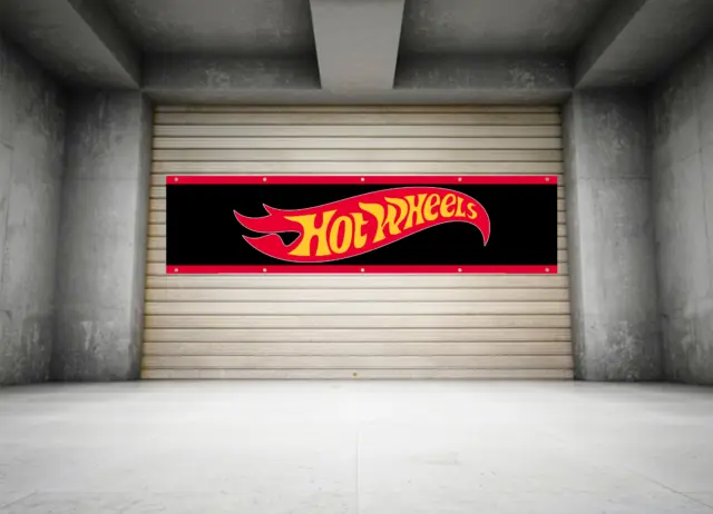 Hot Wheels Logo Banner 2X8 Ft Kids Playroom Matchbox Garage Wall Decor 2023 NEW