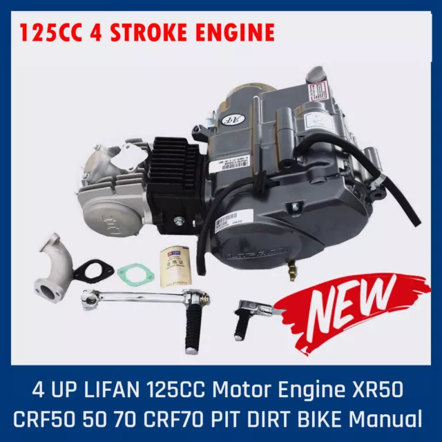 LIFAN 125CC Manual Clutch 4UP Gears Kick Start XR50 CRF50/CRF70 Motorbike Engine