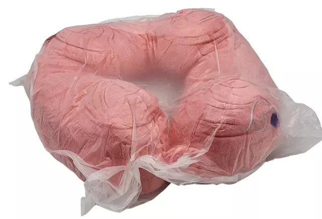 Travel Neck Pillow Memory Foam U Shape Airplane Cushion "Love" Pink