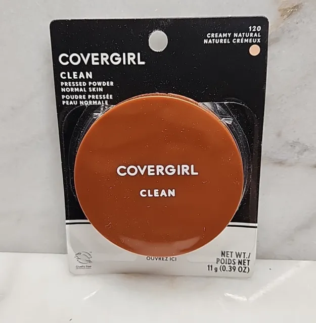 1- Covergirl Clean Pressed Powder for Normal Skin, #120 Creamy Natural...