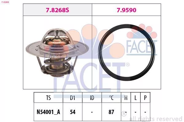 FACET Thermostat, Kühlmittel 7.8268 für AUDI CITROËN SEAT SKODA VW