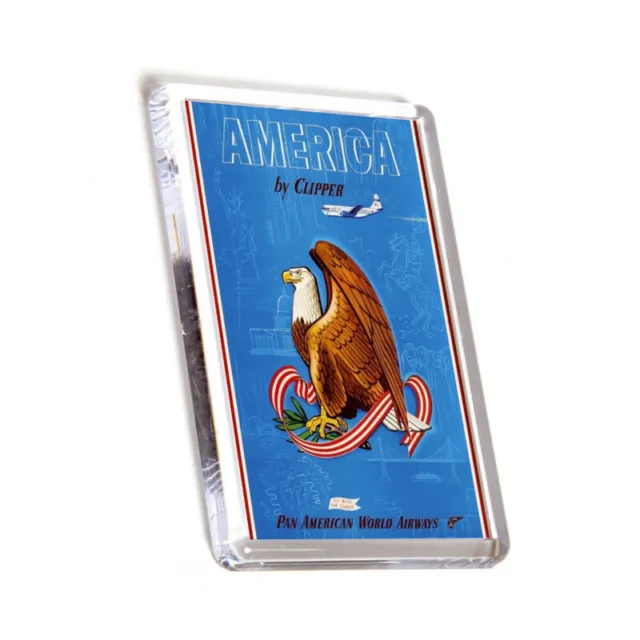 FRIDGE MAGNET - Vintage Travel - America. Bald Eagle