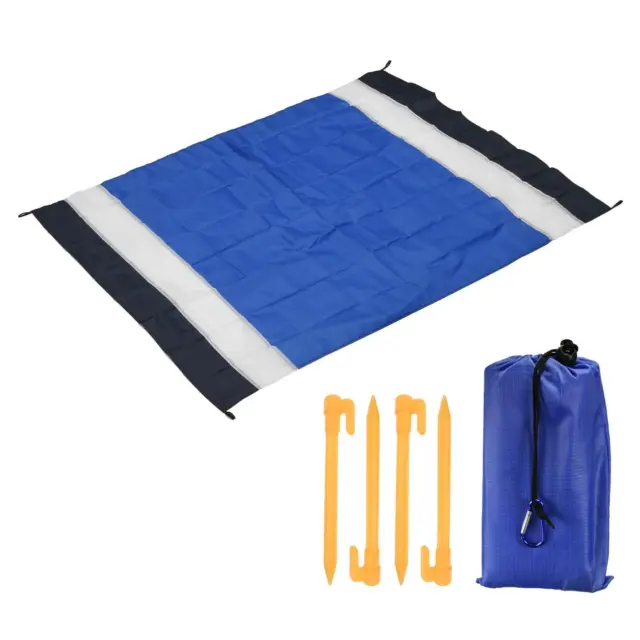 79" x 57" Manta de Playa, Impermeable Picnic Estera para Campamento, Acero Azul