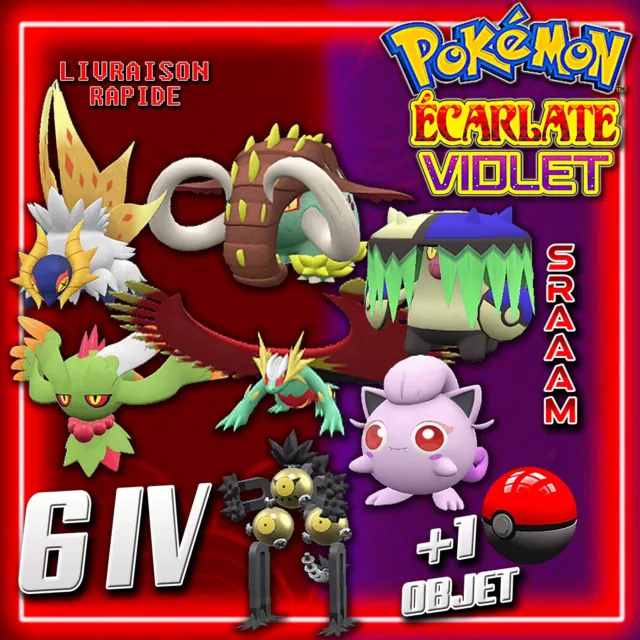 Pokemon Ecarlate / Pokemon Violet : pack 8 pokemon shiny strat 6 IV 31 opti  raid