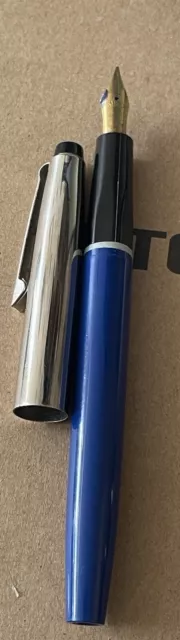 Vintage Osmirod England Blue Fountain Pen - Medium Soft Rolatip Flexible Nib.