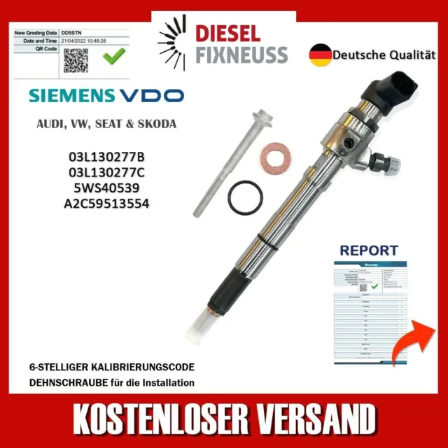 INYECTOR CONTINENTAL 03L130277B Siemens VW Motor Caya 1,6 Tdi EUR